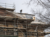 Roof--Removing slate and installing waterproof underlayment--South side - January 20, 2011