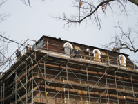 Roof--Removing slate and installing waterproof underlayment--Southeast corner - January 20, 2011