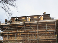 Roof--Removing slate and installing waterproof underlayment--East side - January 20, 2011