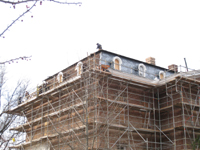 Roof--Removing slate and installing waterproof underlayment--Northeast corner - January 20, 2011