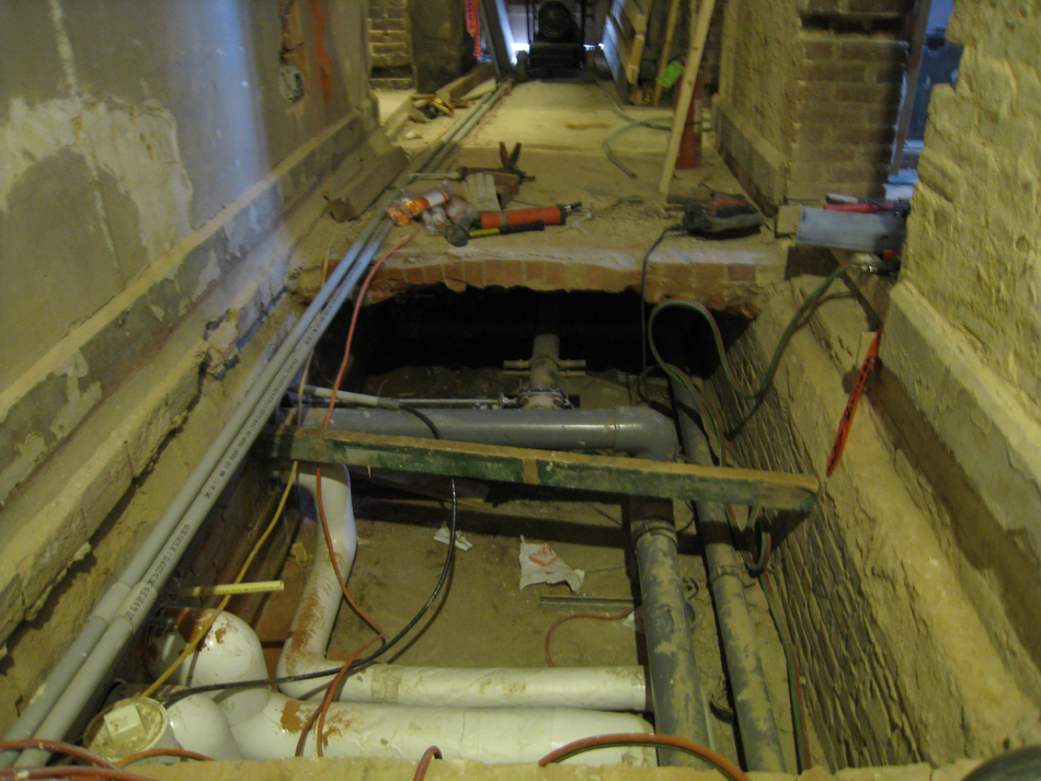 Ground Floor--Under floor chase in east side corridor - January 20, 2011