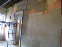 First Floor--East central room--Prepped wall for plastering - January 20, 2011
