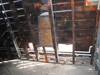 Third Floor--East Mansard roof interior, with slate removed outside - January 20, 2011