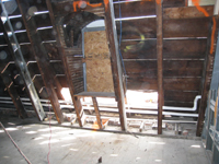 Third Floor--East Mansard roof interior, with slate removed outside - January 20, 2011