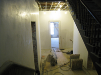 Second Floor--Looking down towards large central room (note sanding on floor) - January 20, 2011