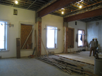 Second Floor--Large central room showing beams - February 1, 2011