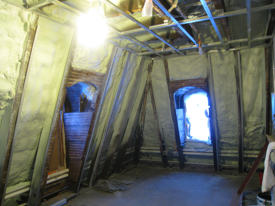 Third Floor--Insulation blown in, northwest corner room - February 1, 2011