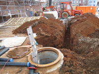 Geothermal/HVAC--Trenching for connecting the geothermal with the mechanical room - March 3, 2011