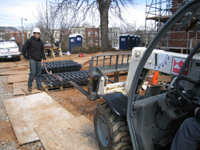 Fence--Restored fence arriving back at the Old Naval Hospital - March 14, 2011