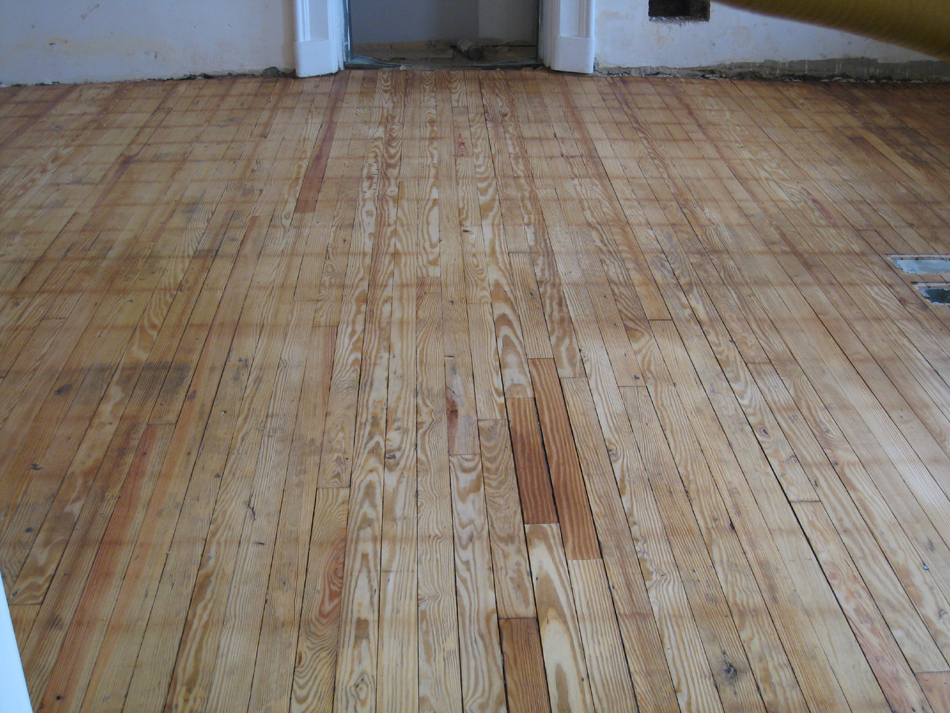 Second Floor--South east central room.  --Detail of sanded and sealed floor - March 14, 2011