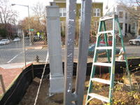 Fence--Detail of fence showing original name of foundry - March 18, 2011