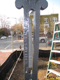 Fence--Detail of fence showing original name of foundry - March 18, 2011