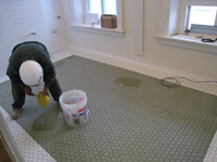 Second Floor--West bathroom, tiled - March 30, 2011