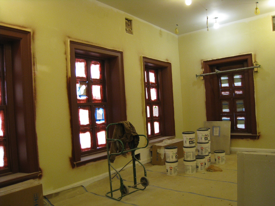 Second Floor--South east corner room with newly painted window and door frames - April 9, 2011