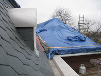 Third Floor--New shale mansard roof-- south side looking east - April 9, 2011