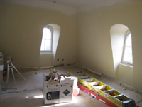 Ground Floor (Basement) --South east central room (Kitchen) with new floor - April 20, 2011
