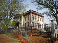 Elevation--South east corner with newly installed fence - April 20, 2011