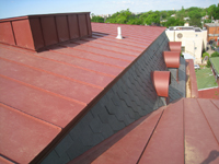 Roof--North side of room looking west, with elevator protrusion on left - April 29, 2011