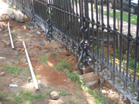 Fence--Getting ready to pour top of foundation - May 23, 2011