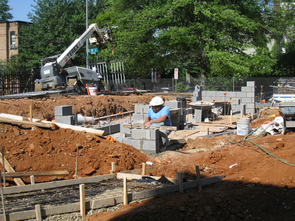 Grounds--Construction of dumpster area - June 2, 2011