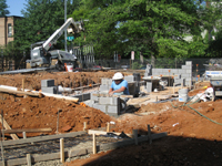 Grounds--Construction of dumpster area - June 2, 2011