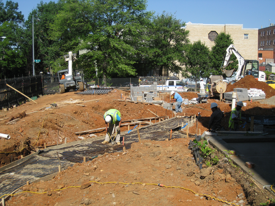 Grounds--Sidewalk construction and dumpster area - June 2, 2011