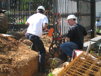 Fence--Installing on the south west corner - June 2, 2011