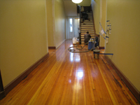 First Floor--Finished floor, corridor looking north from south entrance - June 10, 2011