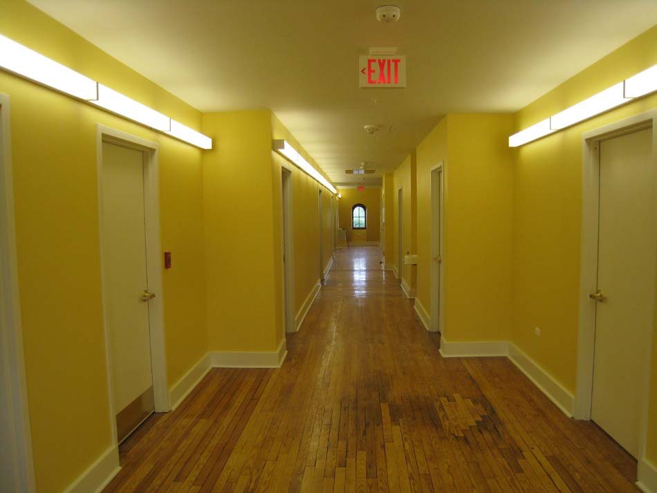 Third Floor--Main corridor looking west from east end - June 17, 2011