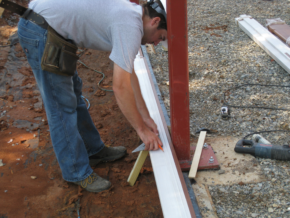 Carriage House--Clear African Mahogany wood--installation of the base - July 9, 2011