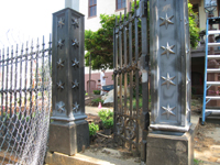 Fence--Newly installed gate on west side of south entrance - July 9, 2011