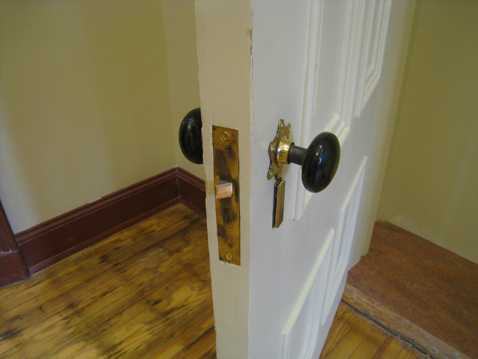 Doors and Windows--Restored original door hardware on first floor - July 9, 2011