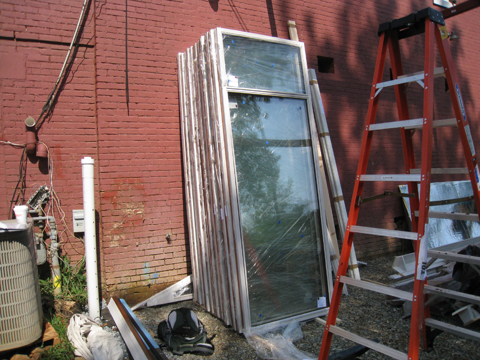 Carriage House--Windows for addition - July 9, 2011
